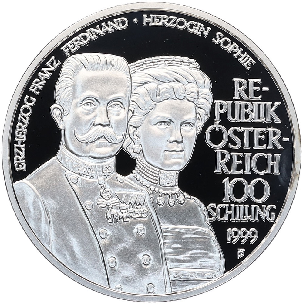 100 шиллингов 1999 года Австрия «Сараевское убийство» — Фото №2