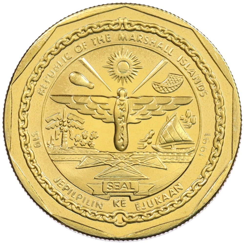 10 долларов 1991 года Маршалловы Острова «Самолеты Второй Мировой войны — Focke-Wulf Fw 190 Wurger» — Фото №2