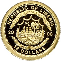 12 долларов 2008 года Либерия «Страны Европы — Италия» — Фото №2