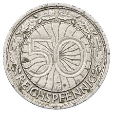 50 рейхспфеннигов 1928 года F Германия — Фото №2