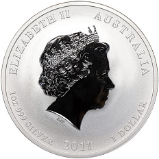 1 доллар 2011 года Австралия «Китайский гороскоп — Год кролика» — Фото №2