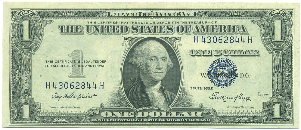 1 доллар 1935 года США «Серебряный сертификат» — Фото №1