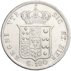 120 грано 1852 года Королевство обеих Сицилий — Фото №2