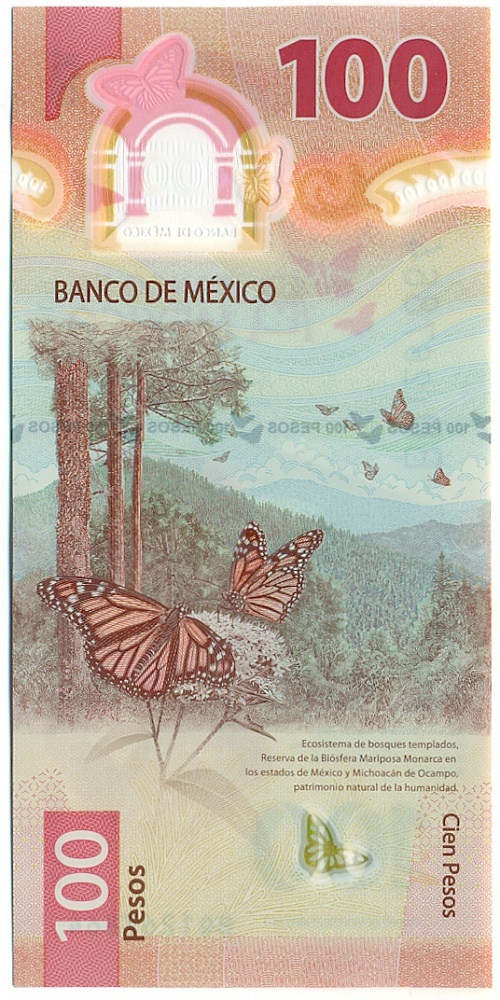 100 песо 2021 года Мексика — Фото №2