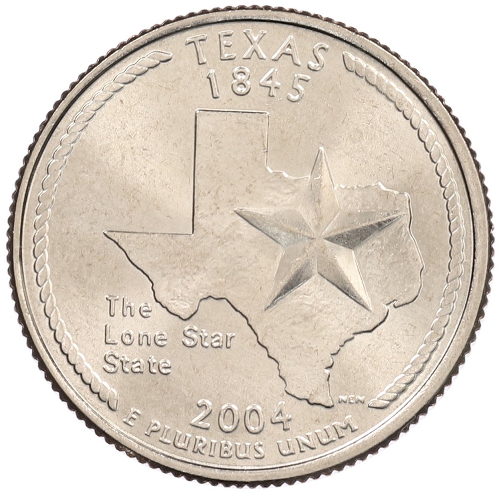 1/4 доллара (25 центов) 2004 года P США «Штаты и территории — Техас» — Фото №1