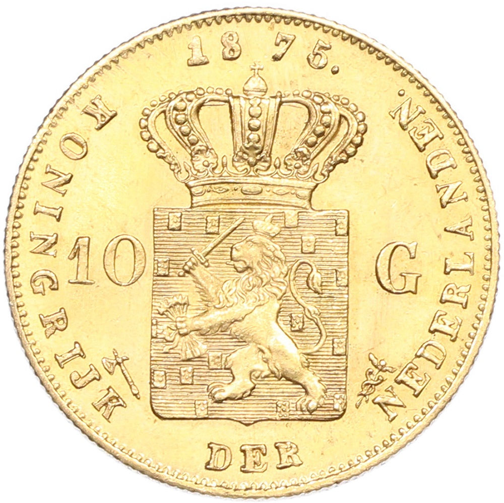 10 гульденов 1875 года Нидерланды — Фото №1