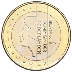 1 евро 2011 года Нидерланды — Фото №1