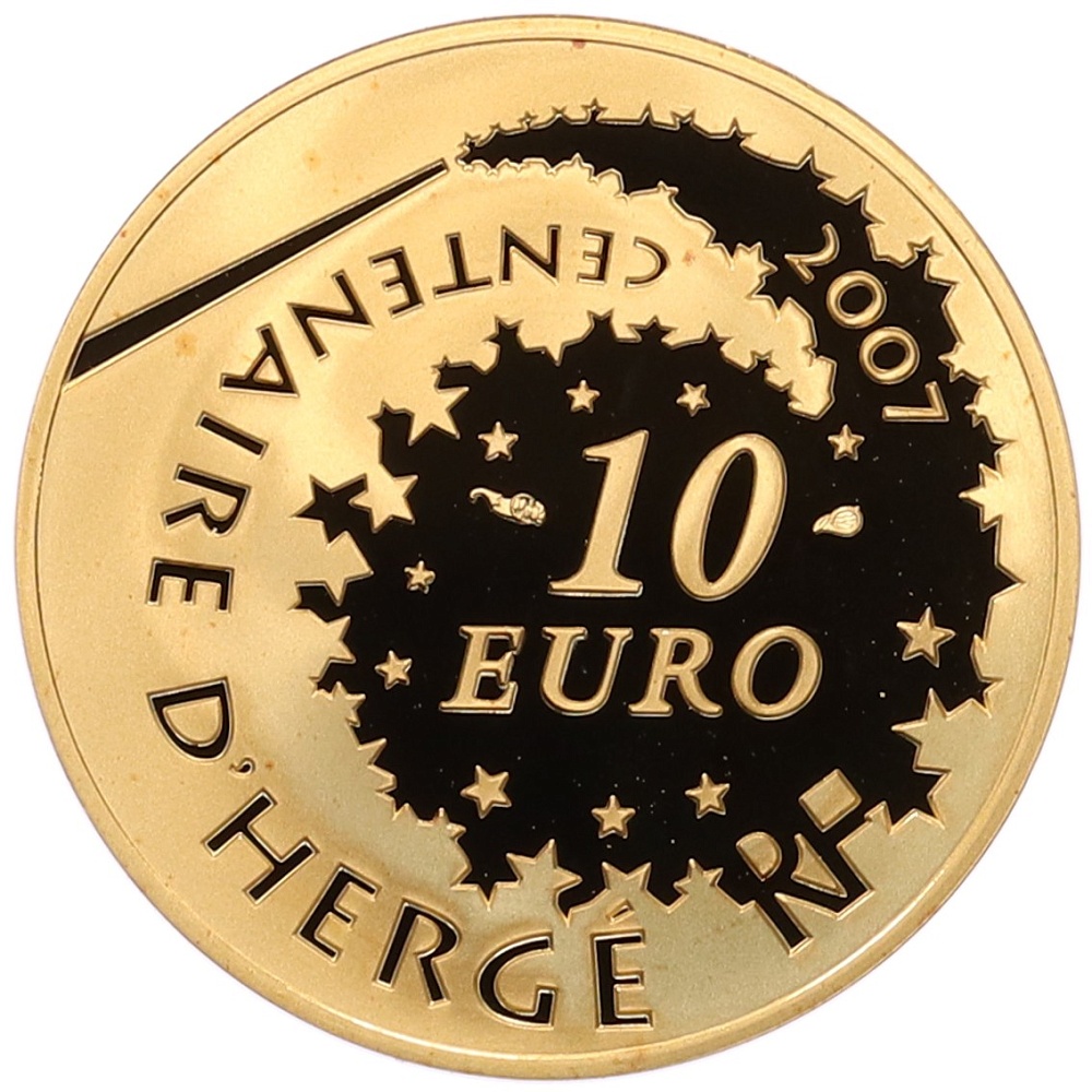 10 евро 2007 года Франция «100 лет со дня рождения Жоржа Реми — Тинтин» — Фото №2