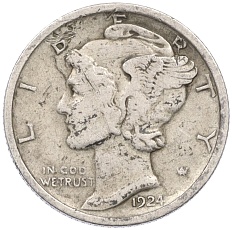 1 дайм (10 центов) 1924 года США — Фото №1