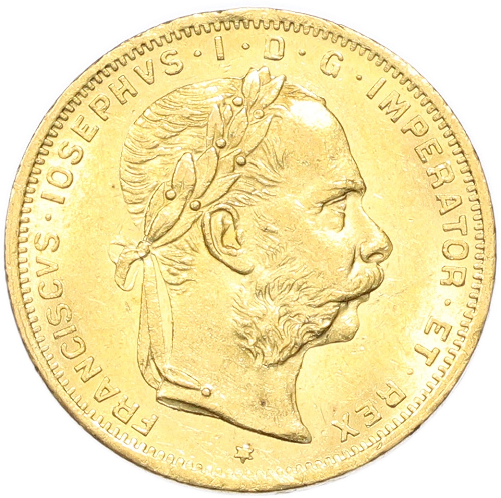 8 флоринов / 20 франков 1889 года Австрия — Фото №2