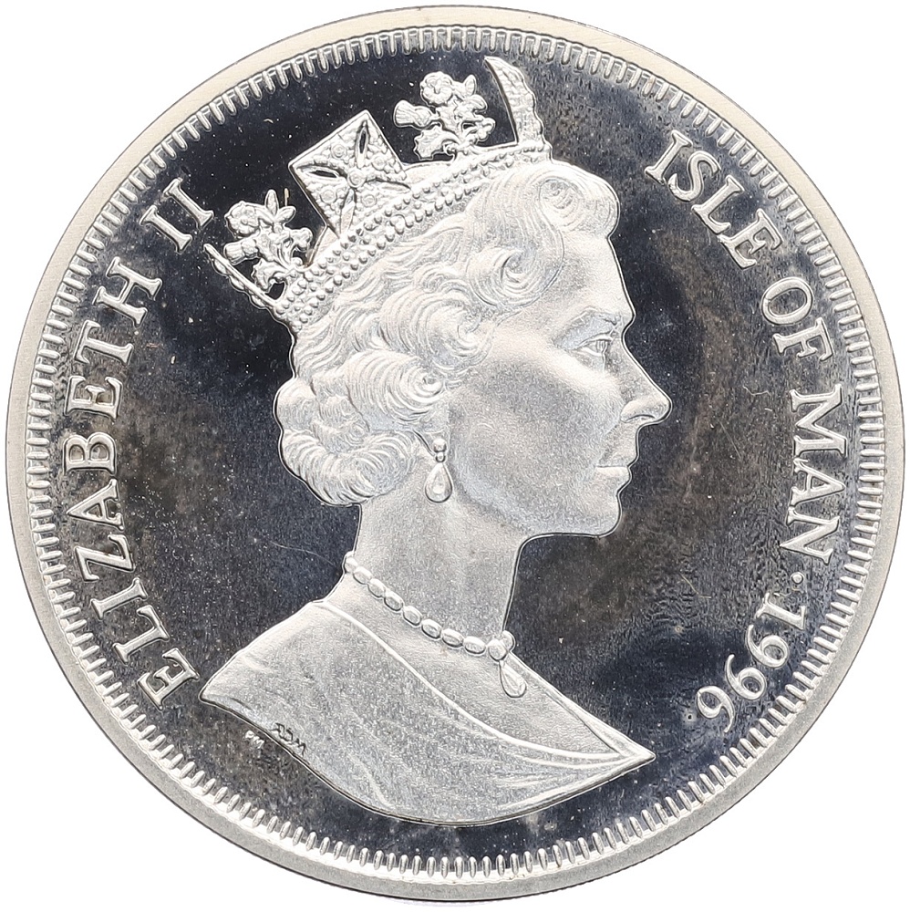 1 крона 1996 года Остров Мэн «Изобретения современного мира — Томас Эдисон, электрическая лампочка» — Фото №2