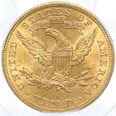 10 долларов 1894 года США — в слабе PCGS (MS61) — Фото №2