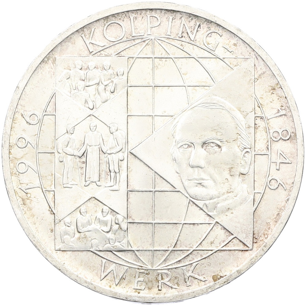 10 марок 1996 года A Германия «150 лет первой католической ассоциации ремесленников Колпинга» — Фото №1