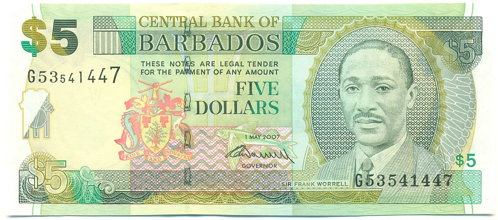 5 долларов 2007 года Барбадос — Фото №1