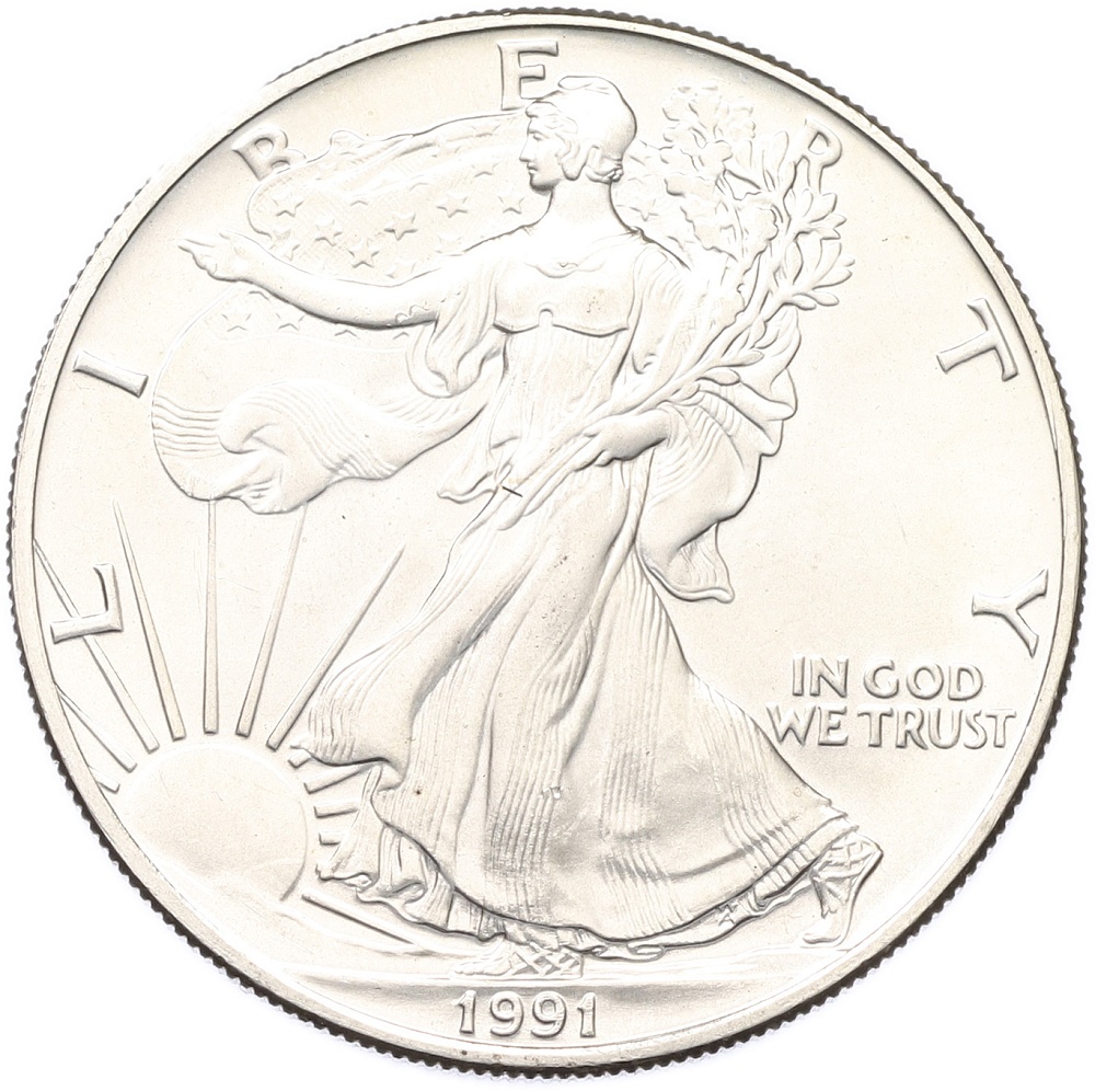 1 доллар 1991 года США «Шагающая Свобода» — Фото №1