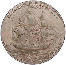 Токен 1/2 пенни 1790-1795 года Великобритания (Хэмпшир — Эмсворт) — Фото №1