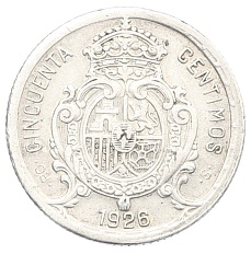 50 сентимо 1926 года Испания — Фото №2