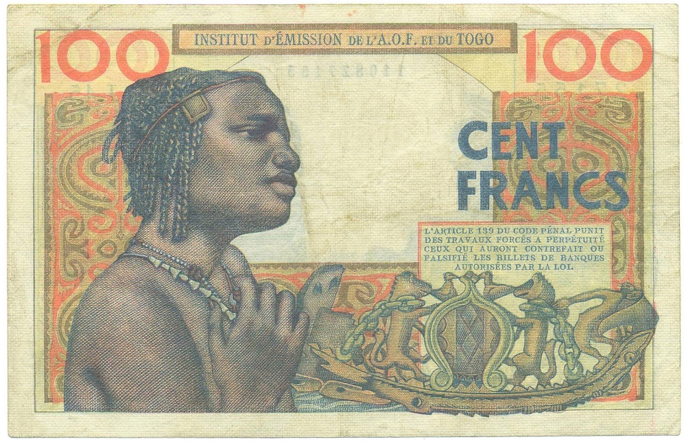 100 франков 1957 года Французская Западная Африка (Того) — Фото №2