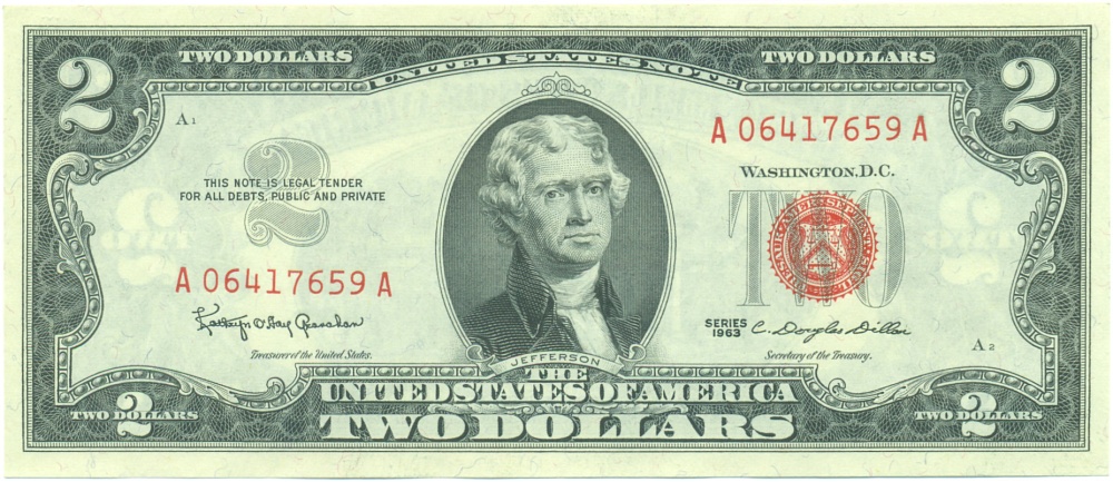 2 доллара 1963 года США — Фото №1