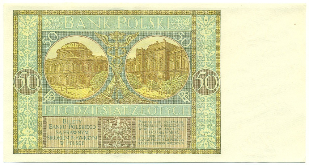 50 злотых 1929 года Польша — Фото №2