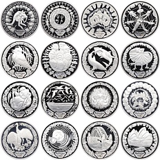 Полный набор из 16 монет 5 долларов 2000 года Австралия «Олимпийские игры 2000 в Сиднее» — Фото №1