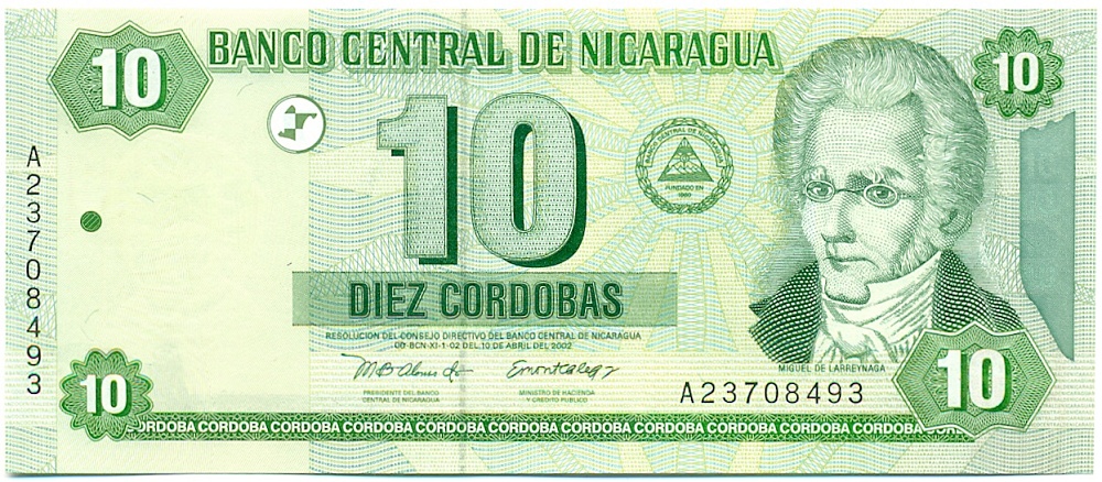 10 кордоб 2002 года Никарагуа — Фото №1