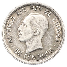 50 сентимо 1926 года Испания — Фото №1