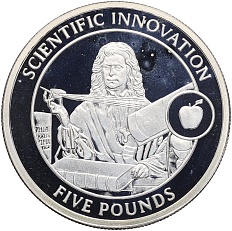 5 фунтов 2009 года Гибралтар «Исаак Ньютон» — Фото №1