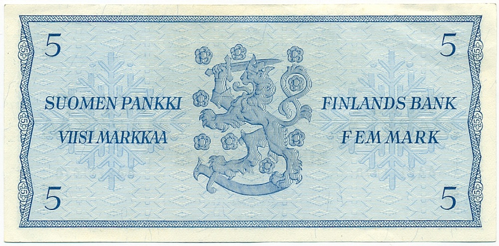 5 марок 1963 года Финляндия — Фото №2