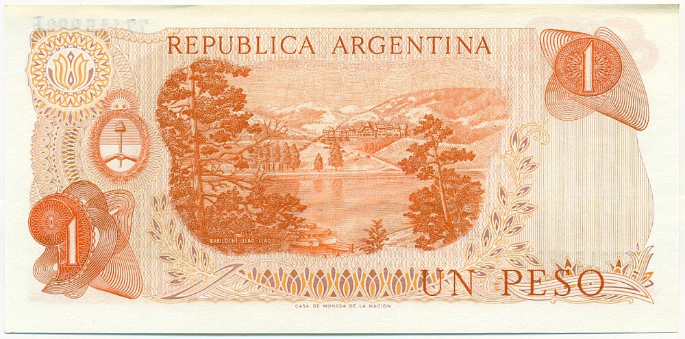 1 песо 1974 года Аргентина — Фото №2