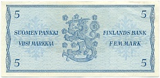 5 марок 1963 года Финляндия — Фото №2