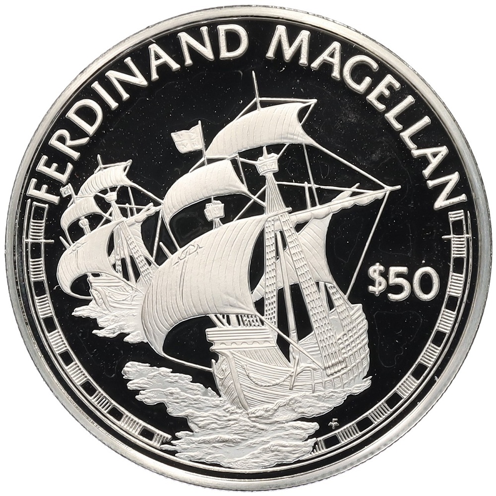 50 долларов 1988 года Острова Кука «Великие исследователи — Фернан Магеллан» — Фото №1