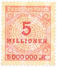 Почтовая марка 5 миллионов марок 1923 года Германия — Фото №1