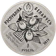 1 рубль 2019 года Белоруссия «Заказники Беларуси — Заказник Званец (Вертлявая камышовка)» — Фото №2