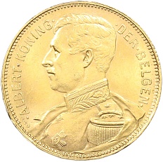 20 франков 1914 года Бельгия — легенда на фламандском (DER BELGEN) — Фото №1