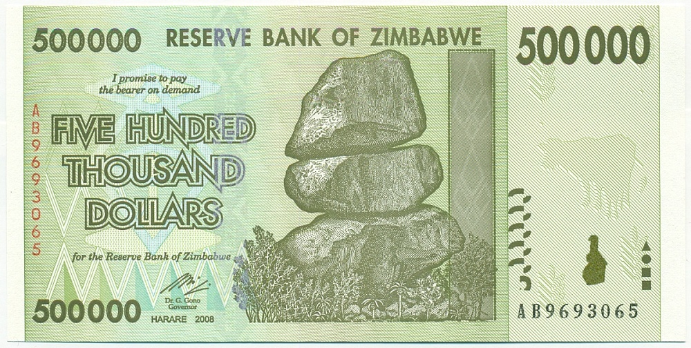 500000 долларов 2008 года Зимбабве — Фото №1