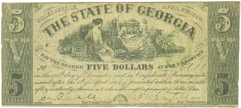 5 долларов 1864 года США — Штат Джорджия — Фото №1