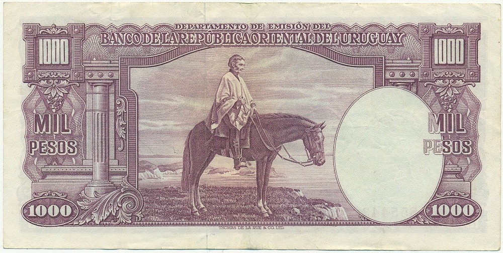 1000 песо 1939 года Уругвай — Фото №2
