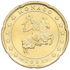20 евроцентов 2001 года Монако — Фото №1