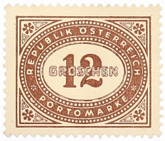 Почтовая марка 12 грошей 1947 года Австрия — Фото №1