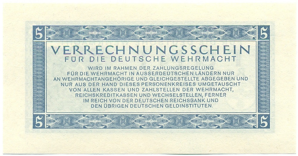5 рейхсмарок 1944 года Германия (Вооруженные силы Германии) — Фото №2