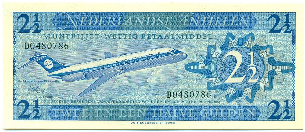 2 1/2 гульдена 1970 года Нидерландские Антильские острова — Фото №1
