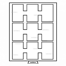 Кассета на 9 ячеек (86х54) для хранения золотых слитков в блистерной упаковке, МВ, черный, LEUCHTТURM, 362883 — Фото №1