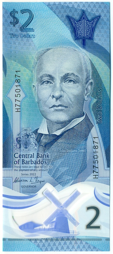 2 доллара 2022 года Барбадос — Фото №1
