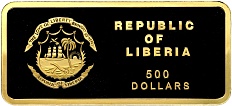500 долларов 2010 года Либерия «Год тигра» — Фото №2