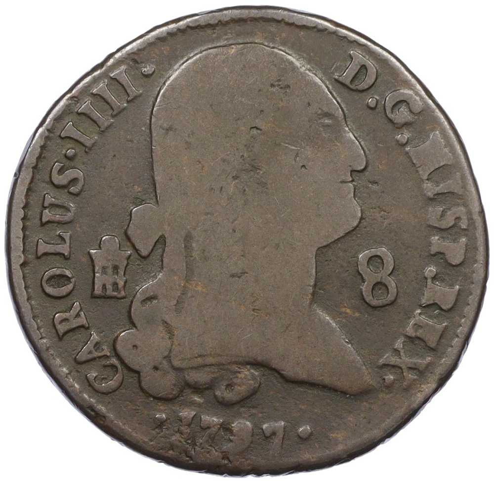 8 мараведи 1797 года Испания (Карл IV) — Фото №1
