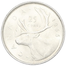 25 центов 1966 года Канада — Фото №1