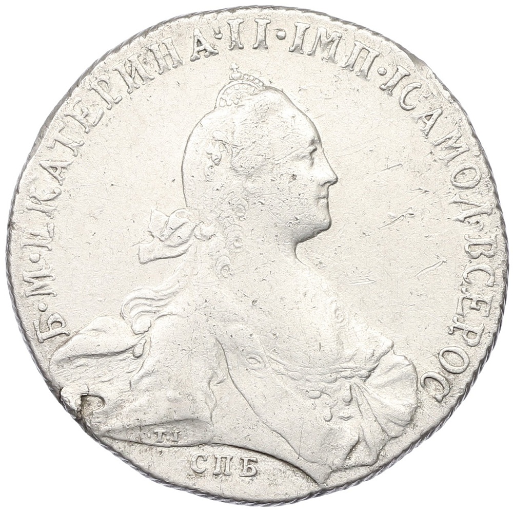 1 рубль 1772 года СПБ ТI ЯЧ Российская Империя (Екатерина II) — Фото №1