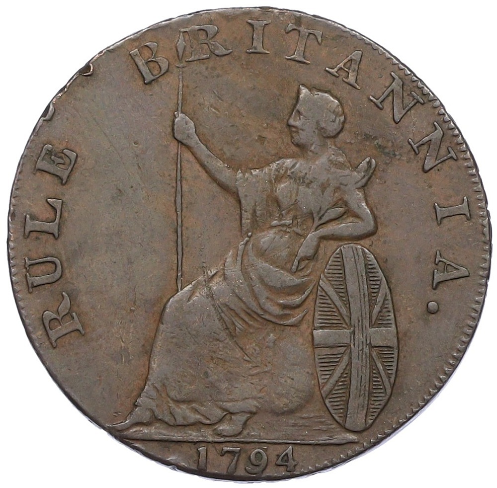 Токен 1/2 пенни 1794 года Великобритания  — Эмсворт (Эрл Хоу) — Фото №2