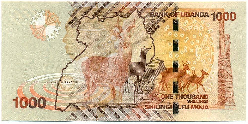 1000 шиллингов 2010 года Уганда — Фото №2